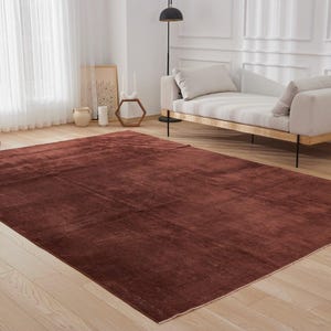 8x12 Vintage Indian Rug - Agnola | 8x12 Red Rug | Handwoven Wool Carpet for Living Room | Oversized Area Rug | Antique Rug for Home Decor