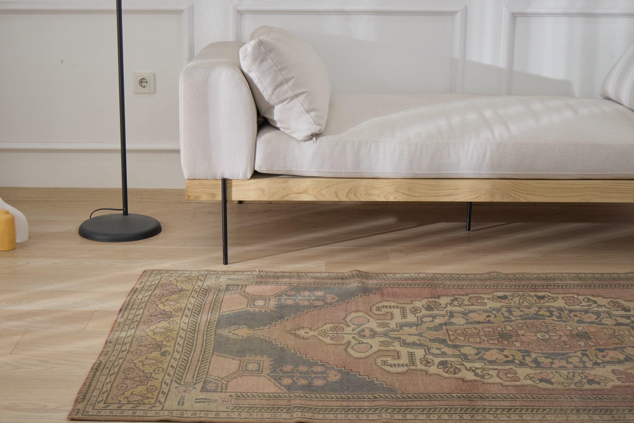 4x8 Turkish Anatolian Rug - Emmeline | 4x8 Brown Rug Handwoven Wool Carpet for Kitchen | Small Area Rug | Antique Rug for Home Decor