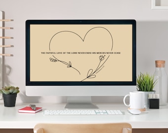 Neutral Desktop Background | Bible Verse Desktop Wallpaper | Inspirational Computer Background | Christian wallpaper | Lamentations 3:22