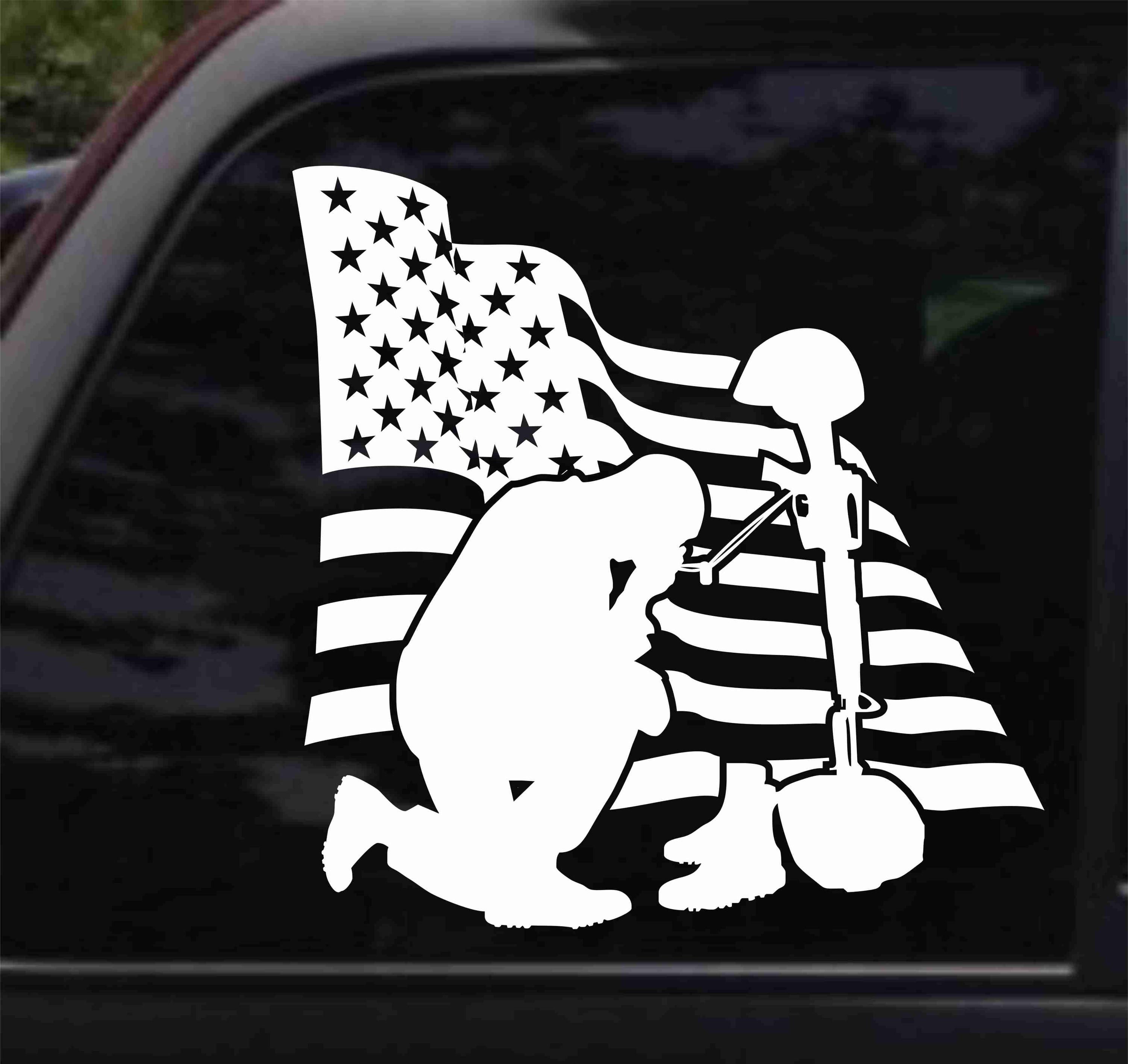 Fallen Soldier and American Flag - Patriotic Decal Sticker - Etsy