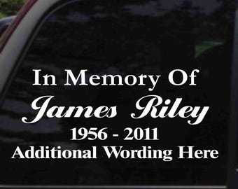 Personalized Memorial version 3 Decal Sticker