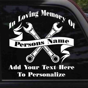 Mechanic Memorial Decal