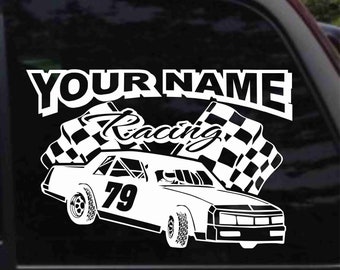 Race Car Drivers Personalized Name Sticker Formula Sprint Rally Car Decal Racing 