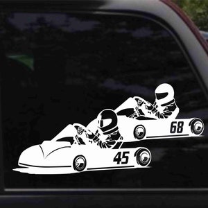 2 Go Karts Racing Decal Sticker