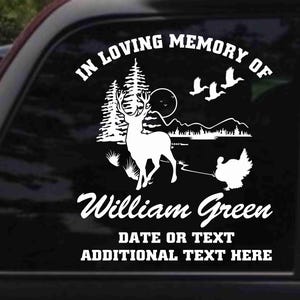 Memorial with Wildlife Scene Decal Sticker