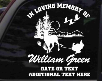 Memorial with Wildlife Scene Decal Sticker
