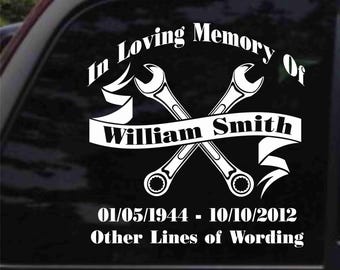 Mechanic Memorial Decal