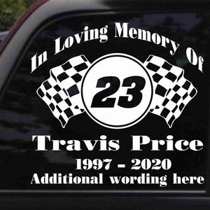 Racing Memorial Version 2 Decal - Etsy