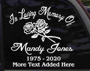 Memorial with Roses version 3 Decal Sticker