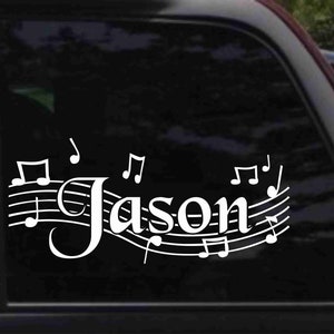 Personalized Name with Music Decal Sticker
