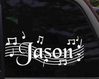 Personalized Name with Music Decal Sticker