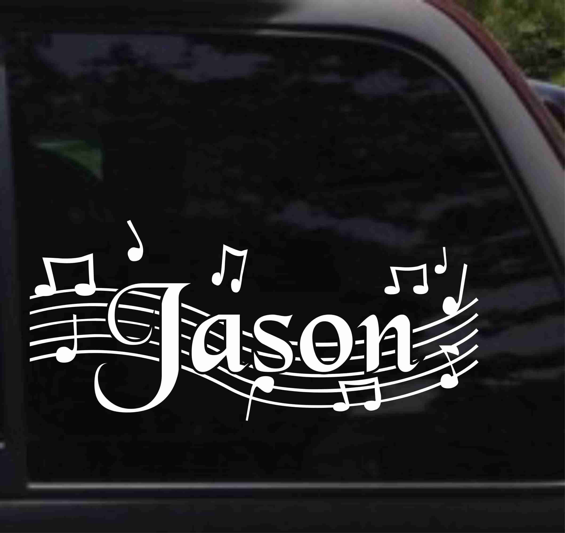 SET FOR 2 SIDES, Car Decal, Notes Decal, Music Decal for Car