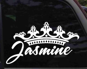 Calcomanía personalizada con nombre y tiara