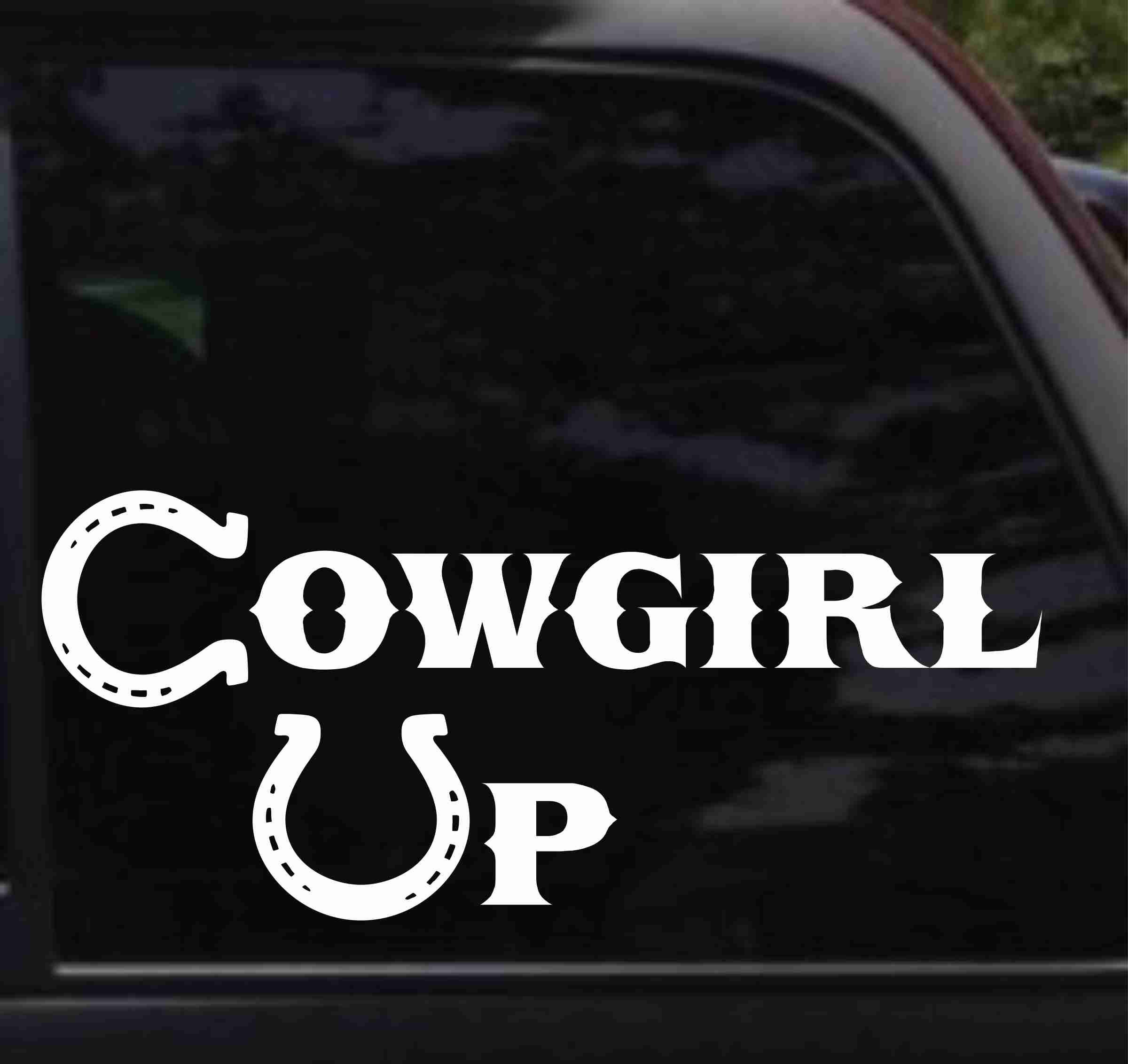 Decal - Cowgirl Up - Turn & Burn Pink 1/2 x 4-1/2 - Gass Horse