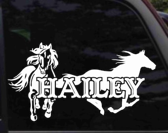 Personalized Name with Horses v2 Decal Sticker