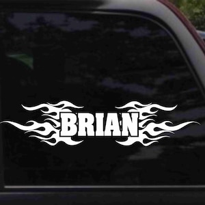 Personalized Name with Flames Decal