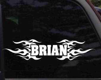 Personalized Name with Flames Decal