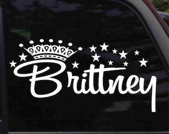 Calcomanía personalizada con nombre de princesa