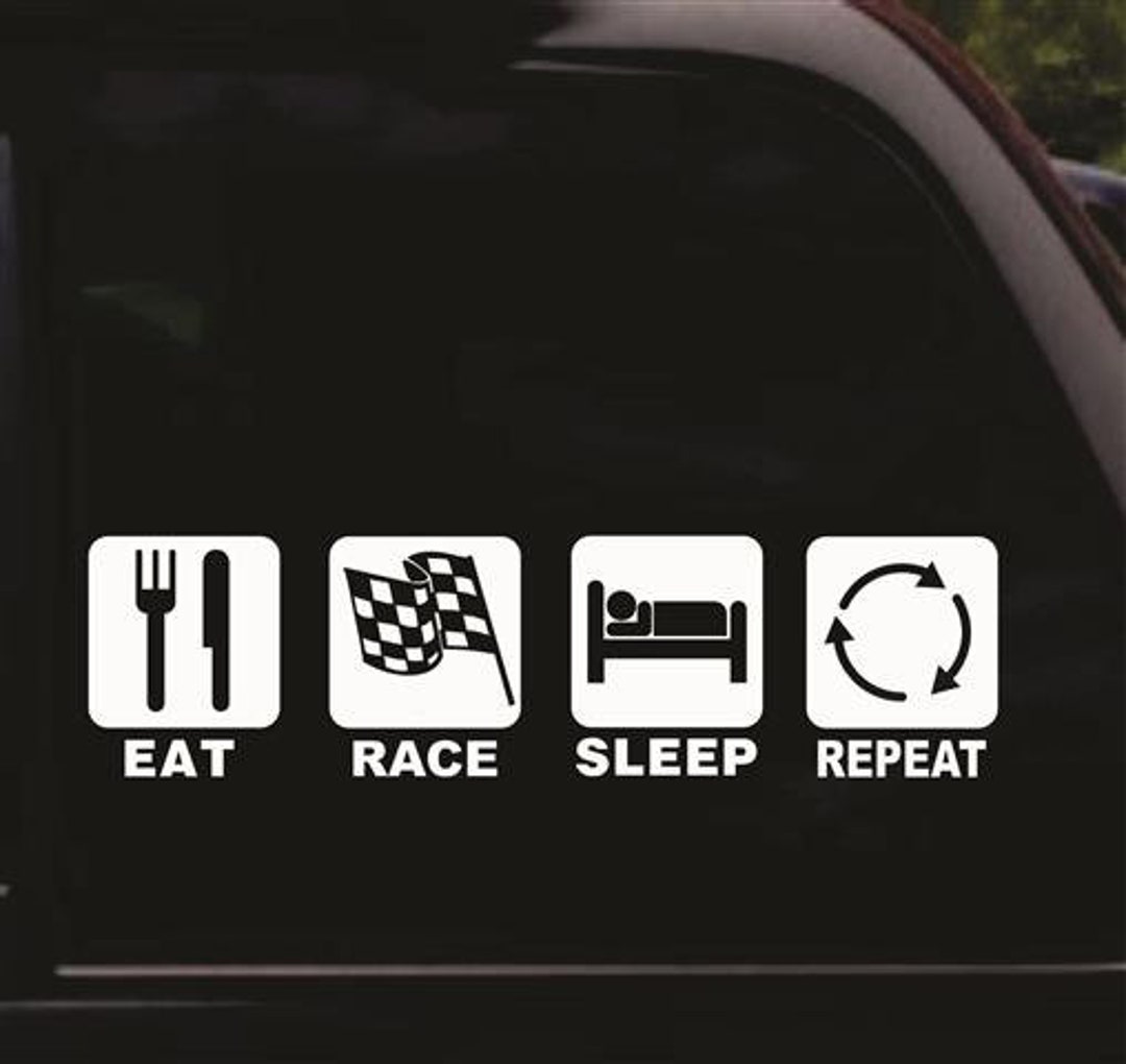 Eat Sleep Race Stickers