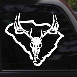 South Carolina Deer Skull Decal Sticker