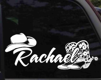 Personalized Cowgirl Name Decal
