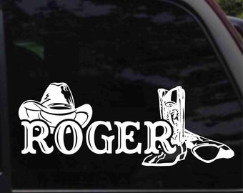 Personalized Cowboy Name Decal