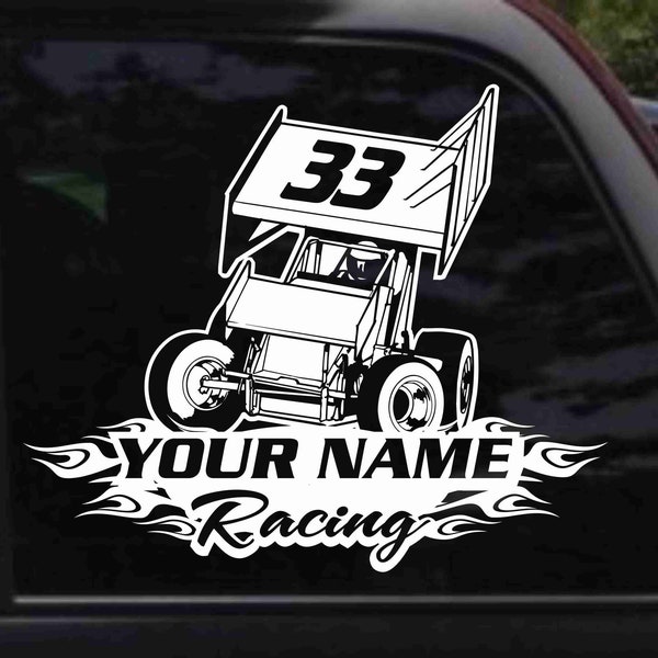 Personalized Sprint Car Racing version 2 Decal