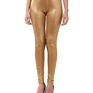 Buy Go Colors Women White Nylon Shimmer Churidar Legging online