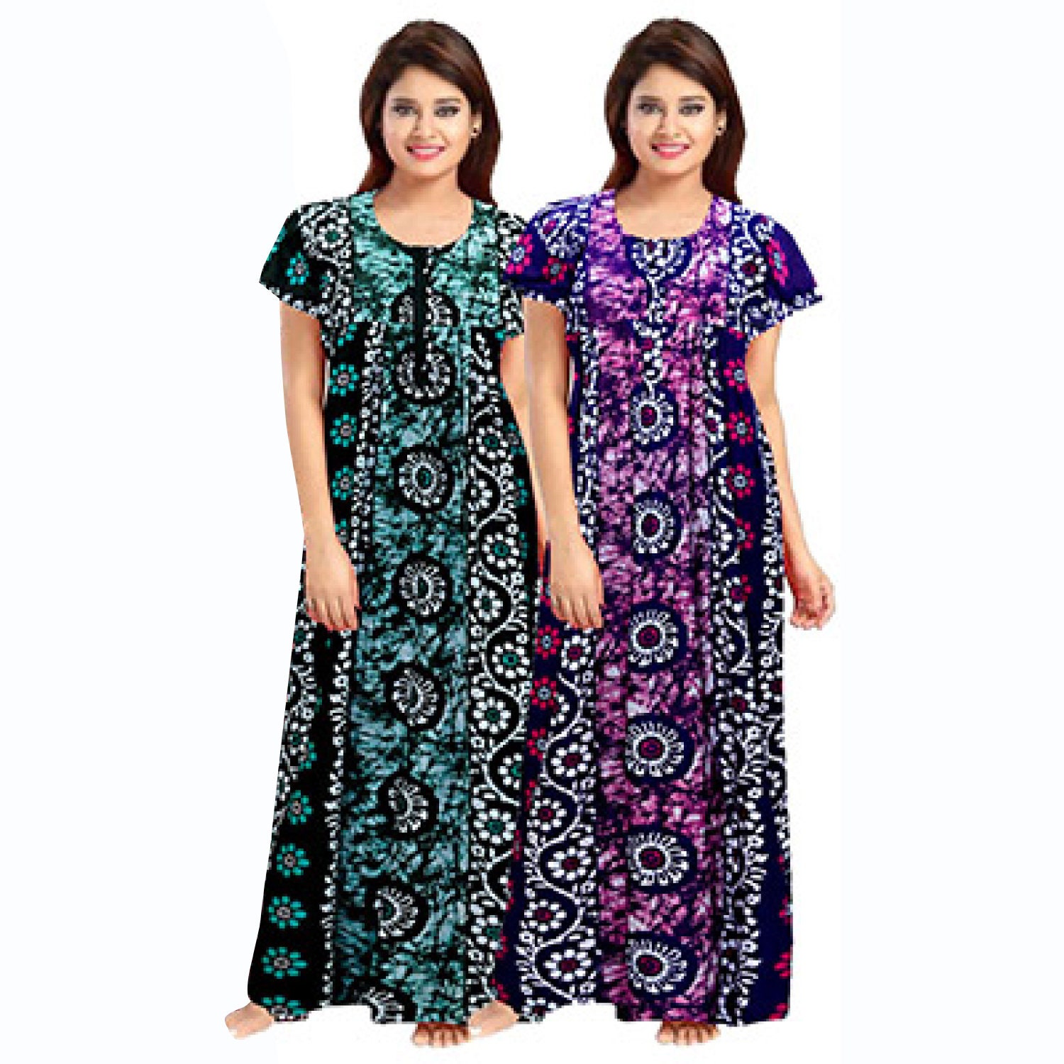 Cotton Batik Print Ankle Length Maxi ...