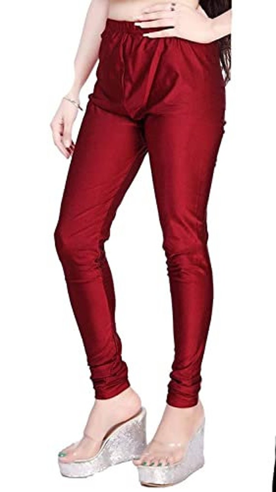 Women's Shining Churidar Shimmer Leggings Lycra Full Length