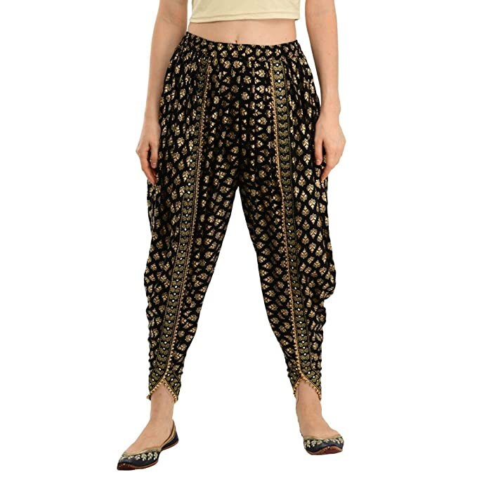 Buy online Black Silk Blend Dhoti Pant from Churidars & Salwars for Women  by Carnival for ₹1119 at 61% off | 2024 Limeroad.com