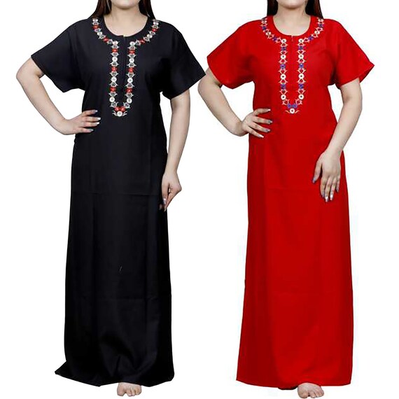 Buy Women s 100 Cotton Blend Lizzy Bizzy Plain Nighty Neck