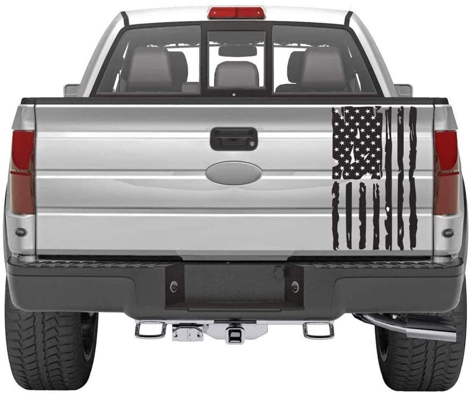 Distressed American Flag Tailgate Decal Etsy