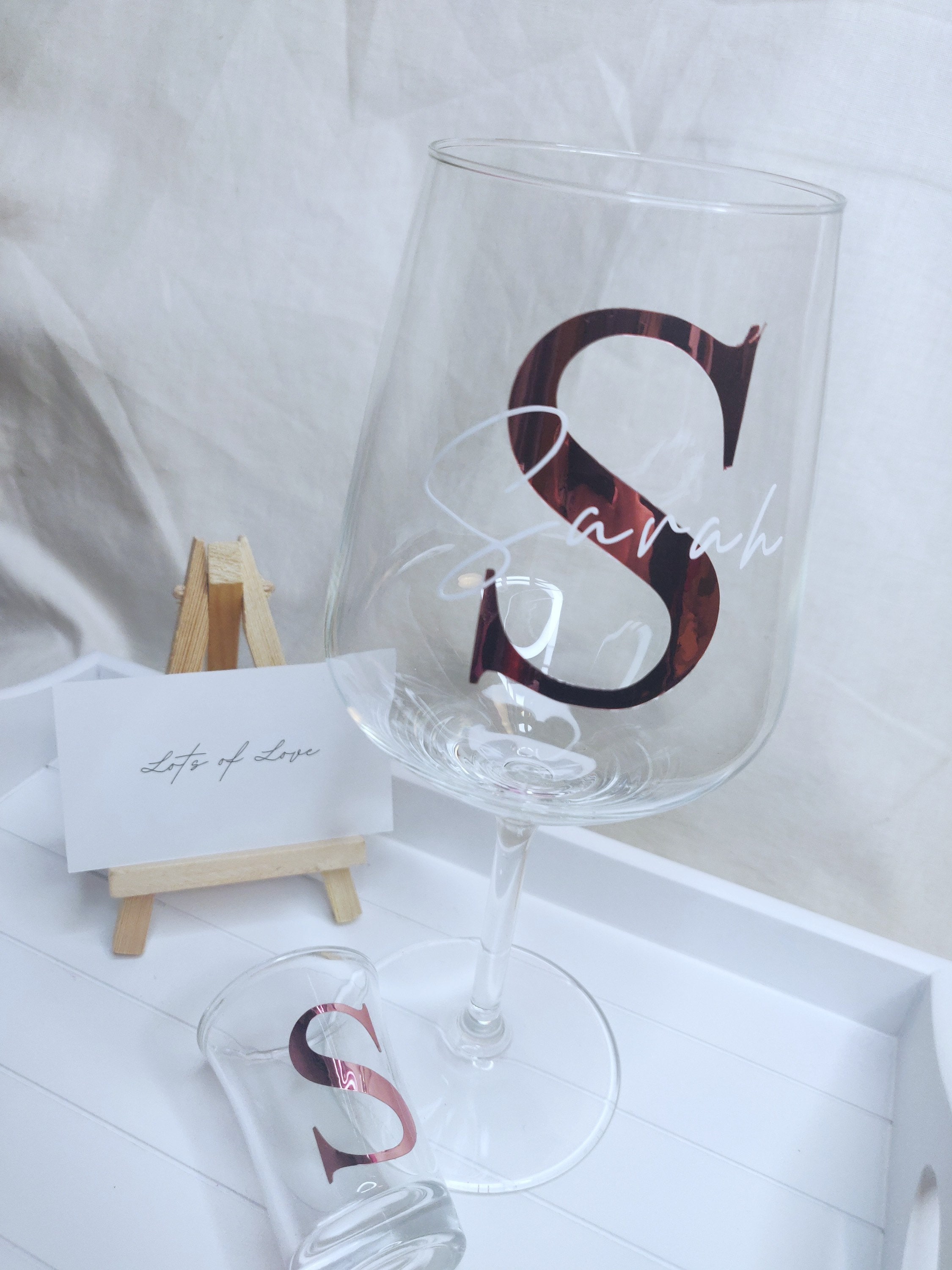 Personalise Wine Glass Name / Letter / Number Etsy