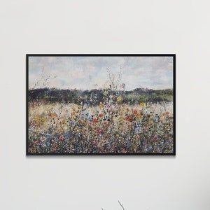 Autumn Wildflower Landscape  Printable Digital Download  Vintage Farmhouse Art