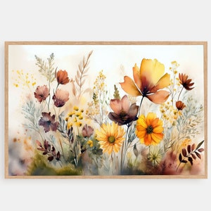Aquarell Blumendruck Wandkunst, Botanische Garten Dekoration, digitaler Download, Frühlingsblumen Kunstwerk, Boho Home Decor