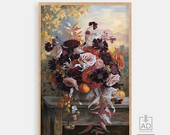 Rustic Autumn Floral Bouquet Art Print (Digital Download)