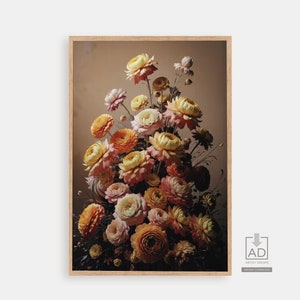 Colorful Floral Bouquet Art Print: Elegant Home Decor (Digital Download)