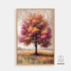 Autumn Tree Watercolor Print: Fall Landscape Art (Digital Download)
