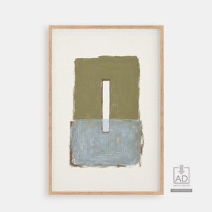 Minimalist Abstract Digital Art Print, Green and Blue Wall Art, Modern Geometric Printable, Contemporary Art Poster