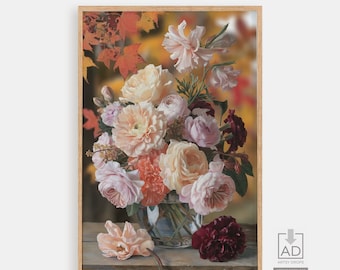 Autumn Floral Bouquet Print: Botanical Wall Art (Digital Download)