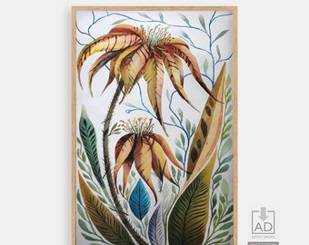 Watercolor Floral Art Print: Botanical Illustration (Digital Download)
