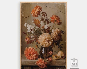 Vintage Flower Illustration Art Print: Antique Botanical Decor (Digital Download)
