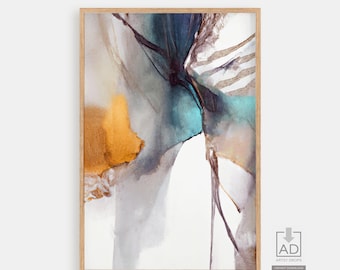 Lámina abstracta en acuarela, decoración moderna para el hogar (descarga digital)