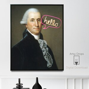 a painting of a man with a speech bubble