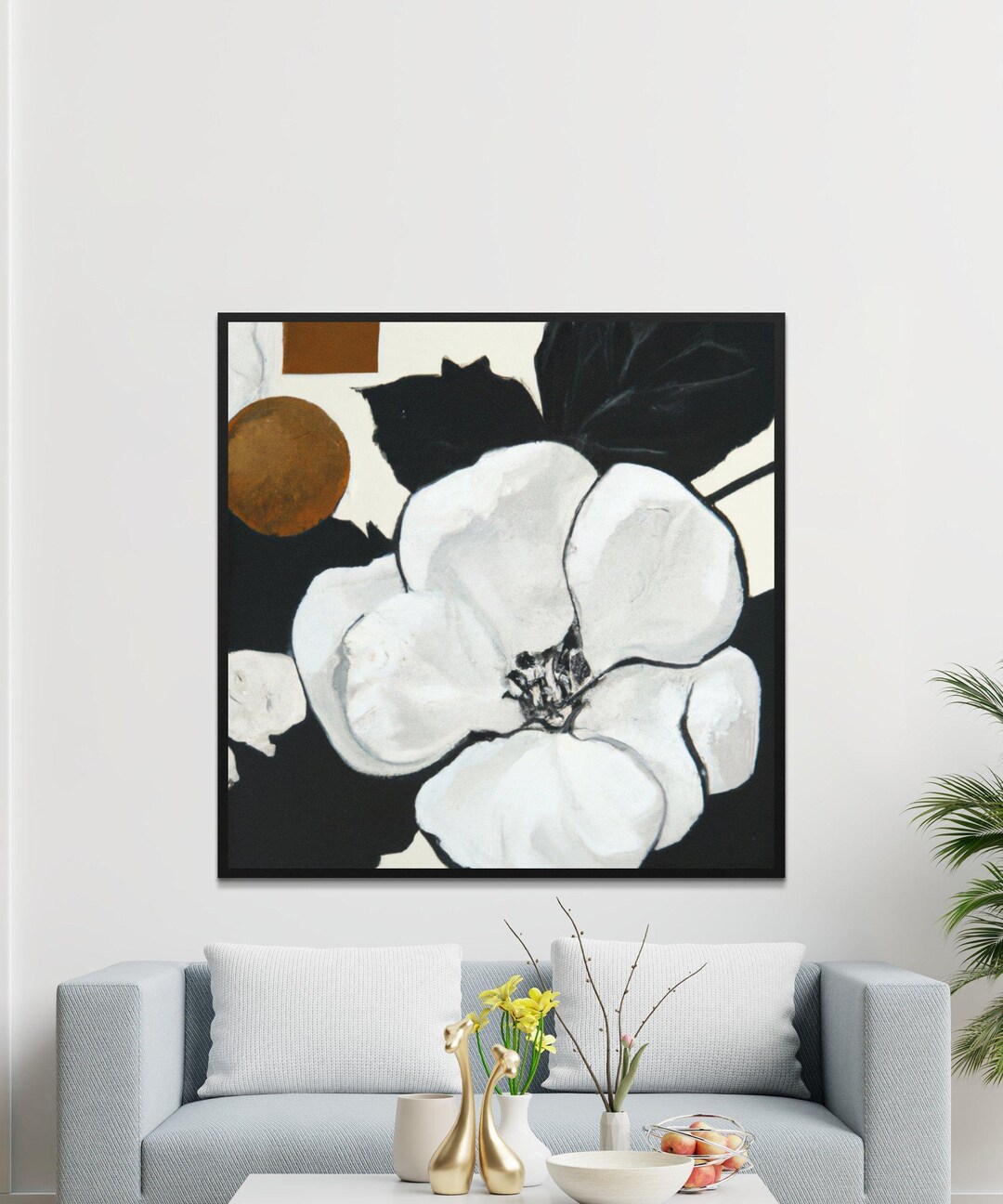 Floral Square Printable Wall Art - Modern Abstract Print - 137 - Etsy