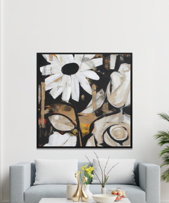 Contemporary Fall Floral Wall Art | Abstract Print Floral | Square Print | Square Printable | Print Modern | Fall Floral Abstract | 131