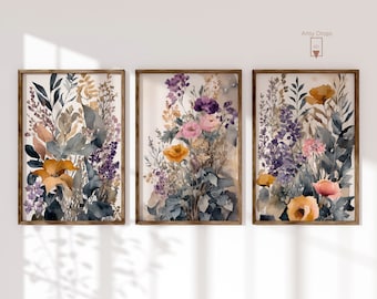 Fall Wildflower Print Set: Watercolor Autumn Bouquet (Digital Download)