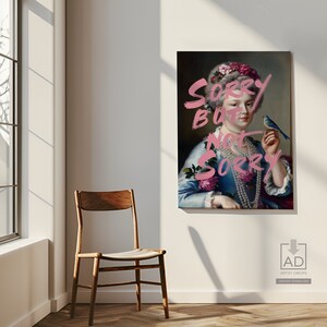 a painting of a woman holding a cell phone