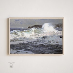 Coastal Seascape Painting - Digital Download Print for Home Decor or Gift